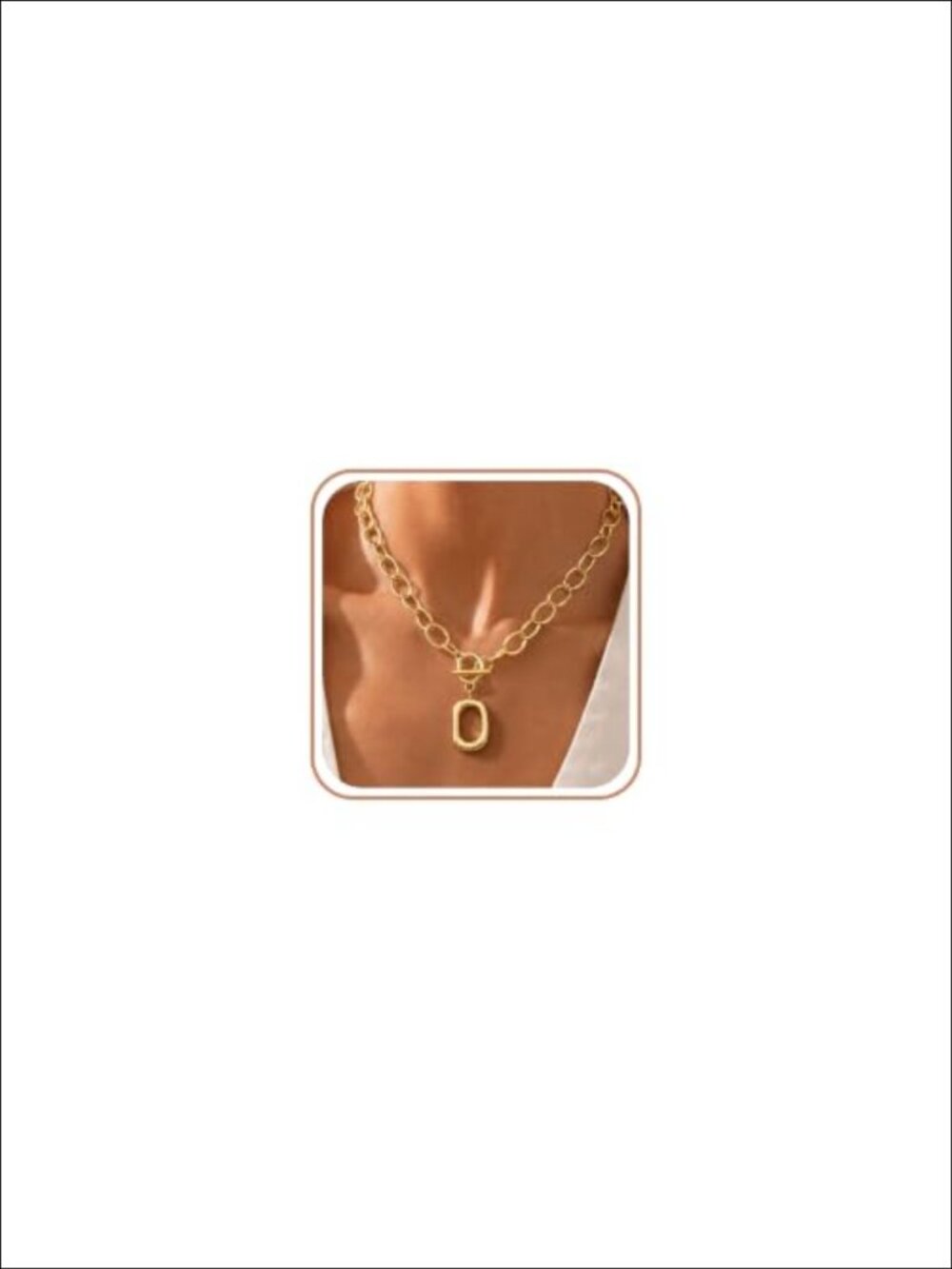 Chunky Gold Plated Chain Necklace 14K Statement Toggle Clasp
